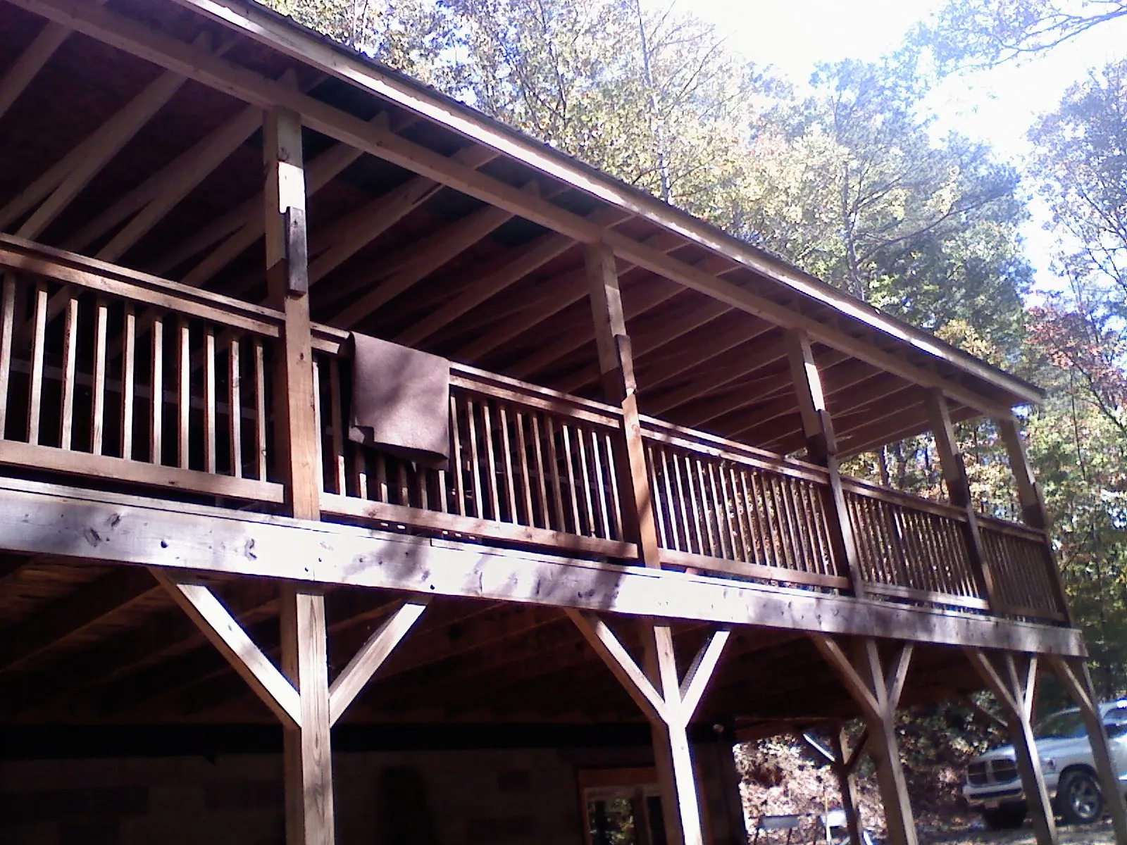 Timber framing under a new elevated porch and deck — Roof Leak Repair in Browder by Roofing Brothers